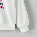 Beetlejuice x  sudadera holgada con capucha, estampado de dibujos animados y letras, hombros caidos, cordon ajustable, para primavera y otono, estilo casual para mujer