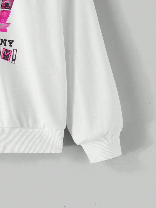 Beetlejuice x  sudadera holgada con capucha, estampado de dibujos animados y letras, hombros caidos, cordon ajustable, para primavera y otono, estilo casual para mujer