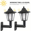 2 piezas Luces solares hexagonales al aire libre LED Sconce Led Lámpara de pared Linterna retro Jardín Decoración Farola solar de calle al aire libre