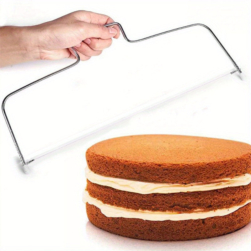 Cortador de pastel de acero inoxidable versátil para lograr rebanadas uniformes - Perfecto para decoración de pasteles en casa y repostería - Disponible en opciones de línea única o doble