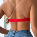 Sujetador con push-up de unicolor y espalda con tirantes cruzados sexy para mujer