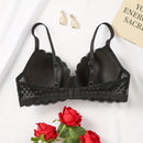 Sujetador comodo y sexy de encaje con volantes y efecto push-up para mujer, ropa interior
