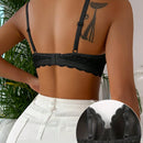 Sujetador comodo y sexy de encaje con volantes y efecto push-up para mujer, ropa interior