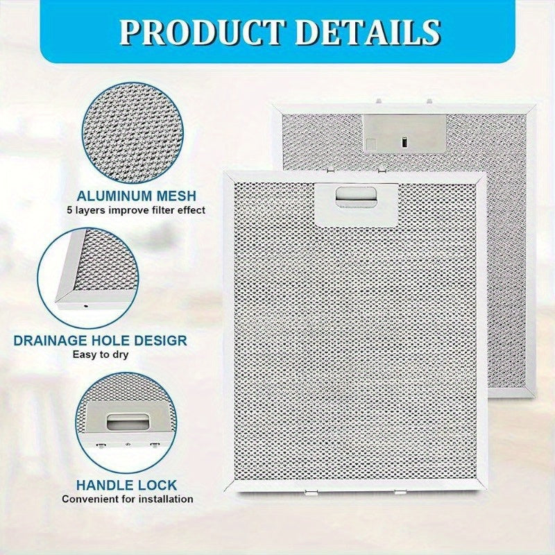 Conjunto de Filtros para Campana Extractora de Cocina 2 piezas/4 piezas - Malla Metálica Duradera con Dimensiones de 320 x 260 mm, Material de Alta Calidad para Mejorar el Flujo de Aire y Capturar Grasa, Instalación Sencilla en Todo Tipo de Estufas