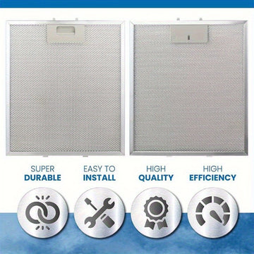 Conjunto de Filtros para Campana Extractora de Cocina 2 piezas/4 piezas - Malla Metálica Duradera con Dimensiones de 320 x 260 mm, Material de Alta Calidad para Mejorar el Flujo de Aire y Capturar Grasa, Instalación Sencilla en Todo Tipo de Estufas