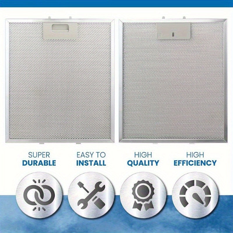 Conjunto de Filtros para Campana Extractora de Cocina 2 piezas/4 piezas - Malla Metálica Duradera con Dimensiones de 320 x 260 mm, Material de Alta Calidad para Mejorar el Flujo de Aire y Capturar Grasa, Instalación Sencilla en Todo Tipo de Estufas