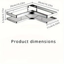 Estante de ducha de esquina de acero inoxidable - Estante triangular de barra plana engrosada sin perforaciones para la organización del baño y la cocina