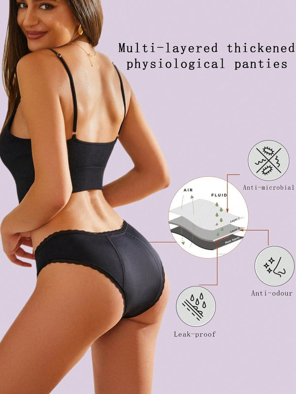Finetoo set de 2 bragas de mujer de talle bajo, con volantes de encaje, de varias capas, transpirables y triangulares, de colores aleatorios