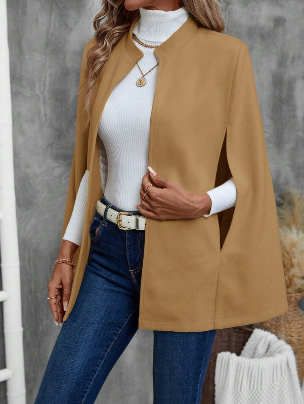 Emery rose ropa de otono para mujer, abrigo de lana con estilo de capa elegante para mujer, ropa de oficina para mujer