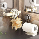 Portarrollos de papel higiénico de pared con ventosa - Autoadhesivo, instalación sin taladros, material plástico para cocina y baño - Organizador multiusos para rollos de papel y toallas