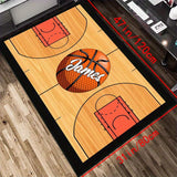 1pc Alfombra de baloncesto personalizada con nombre - Lavable en máquina, Alfombra de comodidad antideslizante para silla de oficina, Fibra de poliéster, Ideal para habitación, uso exterior, cocina - Regalo de vacaciones perfecto