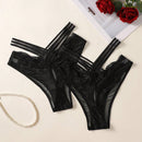2 piezas/set bragas con cordones sin entrepierna sexy para mujeres, lenceria erotica con triangulo entrelazado