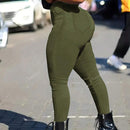 Pantalones acampanados con decoracion de botones y ajuste cenido para mujer