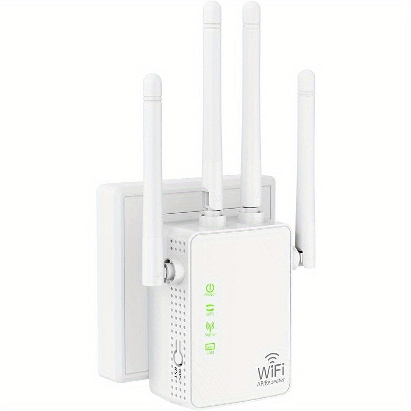 Amplificador de señal de WiFi de 300Mbps hasta 6000 pies cuadrados y 55+ dispositivos, Amplificador de rango de WiFi, Repetidor de Internet inalámbrico, Amplificador de largo alcance con puerto Ethernet, Punto de acceso, enchufe de EE. UU., 110V-130V, Si