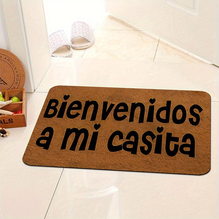 Tapete de bienvenida para interiores - Antideslizante, lavable a máquina, alfombra de entrada, resistente, de fibra de poliéster para cocina y baño