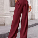 Pantalones anchos de vestir para mujeres, pantalones casuales elegantes con cintura elastica alta, pantalones palazzo para oficina y trabajo