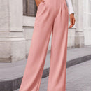 Pantalones anchos de vestir para mujeres, pantalones casuales elegantes con cintura elastica alta, pantalones palazzo para oficina y trabajo