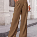 Pantalones anchos de vestir para mujeres, pantalones casuales elegantes con cintura elastica alta, pantalones palazzo para oficina y trabajo