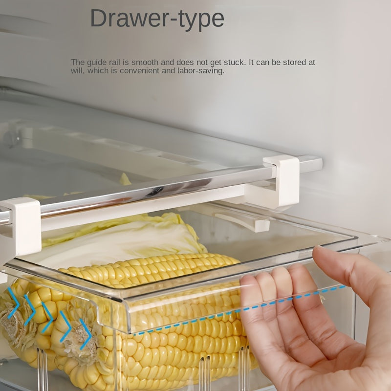2-Unidades de Cajones de Organizador de Refrigerador Montado en Pared FreshFit - Almacenamiento de Productos Frescos y Huevos Seguros para la Frescura de la Cocina