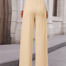 Pantalones anchos de vestir para mujeres, pantalones casuales elegantes con cintura elastica alta, pantalones palazzo para oficina y trabajo