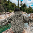 Muchic sudadera con capucha con estampado de leopardo minimalista informal, impreso en toda la prenda, otono invierno