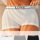 Set de 3 piezas de ropa interior de mujer, blanco + gris + negro, con pantis de unicolor sin costuras y con estampado de carta de amor