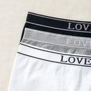 Set de 3 piezas de ropa interior de mujer, blanco + gris + negro, con pantis de unicolor sin costuras y con estampado de carta de amor