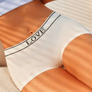 Set de 3 piezas de ropa interior de mujer, blanco + gris + negro, con pantis de unicolor sin costuras y con estampado de carta de amor