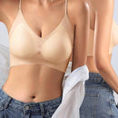 Sujetador sin costuras de seda de hielo para mujer, ligero y comodo, con tirantes fijos y almohadillas para el pecho que se pueden usar de manera sexy