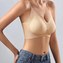 Sujetador sin costuras de seda de hielo para mujer, ligero y comodo, con tirantes fijos y almohadillas para el pecho que se pueden usar de manera sexy