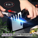 Afilar cuchillos manual, herramienta profesional de acero inoxidable para afilar cuchillas, resina ABS, no requiere batería, adecuado para cuchillos de cocina y tijeras.