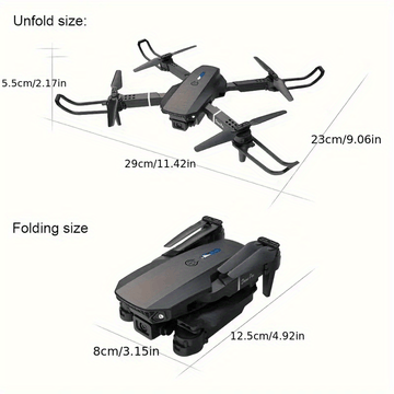 Drone E88 con cámaras HD dobles, batería única, regreso con una sola tecla, conexión WiFi, drone de fotografía aérea, control remoto de cuadricóptero, regalo de Navidad, Halloween y Acción de Gracias.