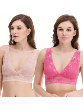 Curve muse bralette con escote en pico curve muse con encaje floral