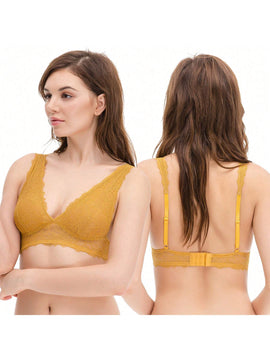 Curve muse bralette con escote en pico curve muse con encaje floral