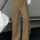 Dazy pantalones anchos de unicolor con cordon para mujeres
