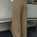 Dazy pantalones anchos de unicolor con cordon para mujeres