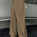 Dazy pantalones anchos de unicolor con cordon para mujeres