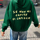 Ezwear sudadera con capucha de lana polar con estampado de letras, casual para mujeres, para otono e invierno