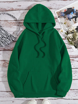 Ezwear sudadera con capucha de lana polar con estampado de letras, casual para mujeres, para otono e invierno