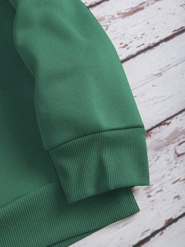 Ezwear sudadera con capucha de lana polar con estampado de letras, casual para mujeres, para otono e invierno