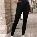 Emery rose pantalones casuales ajustados de unicolor para mujer, uso diario