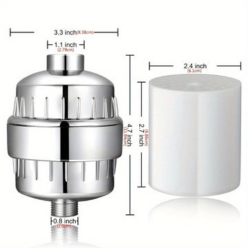 1 filtro de ducha de alto rendimiento con malla de acero inoxidable - ¡Disfruta de agua limpia y purificada para un baño más saludable!
