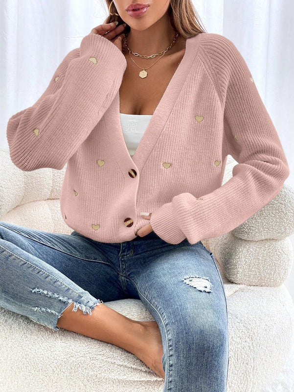 Frenchy cardigan con botones de corte casual y rayas para mujer, para otono/invierno