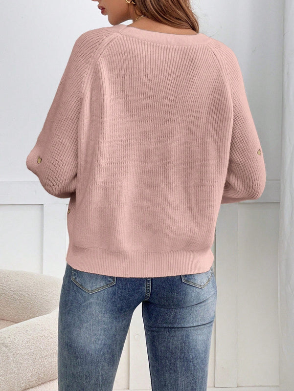 Frenchy cardigan con botones de corte casual y rayas para mujer, para otono/invierno