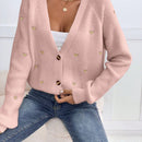 Frenchy cardigan con botones de corte casual y rayas para mujer, para otono/invierno