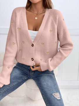 Frenchy cardigan con botones de corte casual y rayas para mujer, para otono/invierno