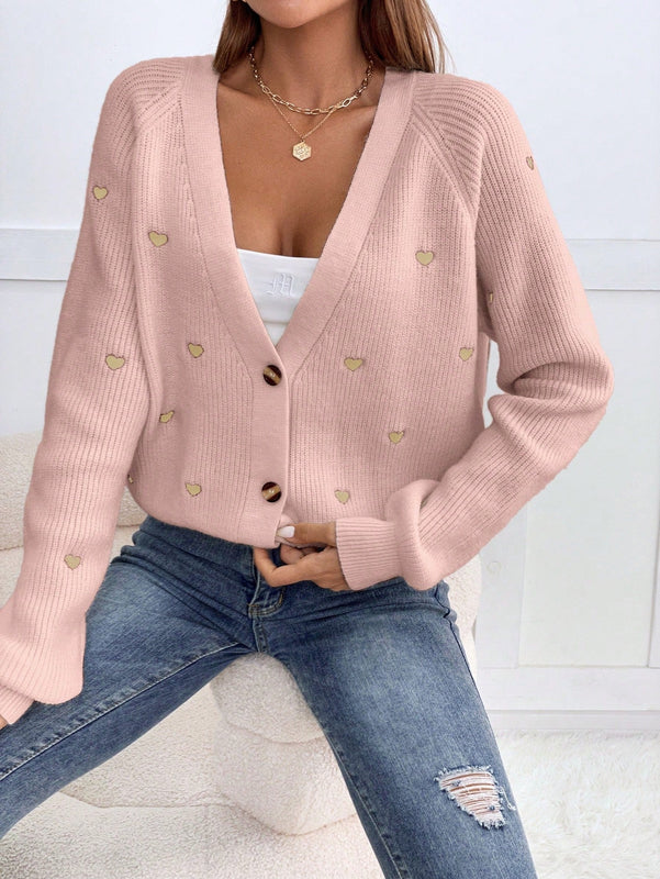 Frenchy cardigan con botones de corte casual y rayas para mujer, para otono/invierno