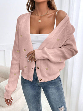 Frenchy cardigan con botones de corte casual y rayas para mujer, para otono/invierno
