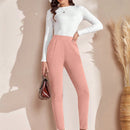 Emery rose pantalones casuales ajustados de unicolor para mujer, uso diario