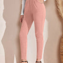 Emery rose pantalones casuales ajustados de unicolor para mujer, uso diario